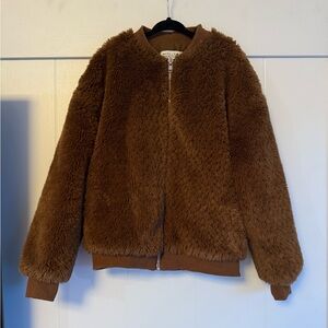 Molly Bracken Brown Faux Fur Jacket 10y